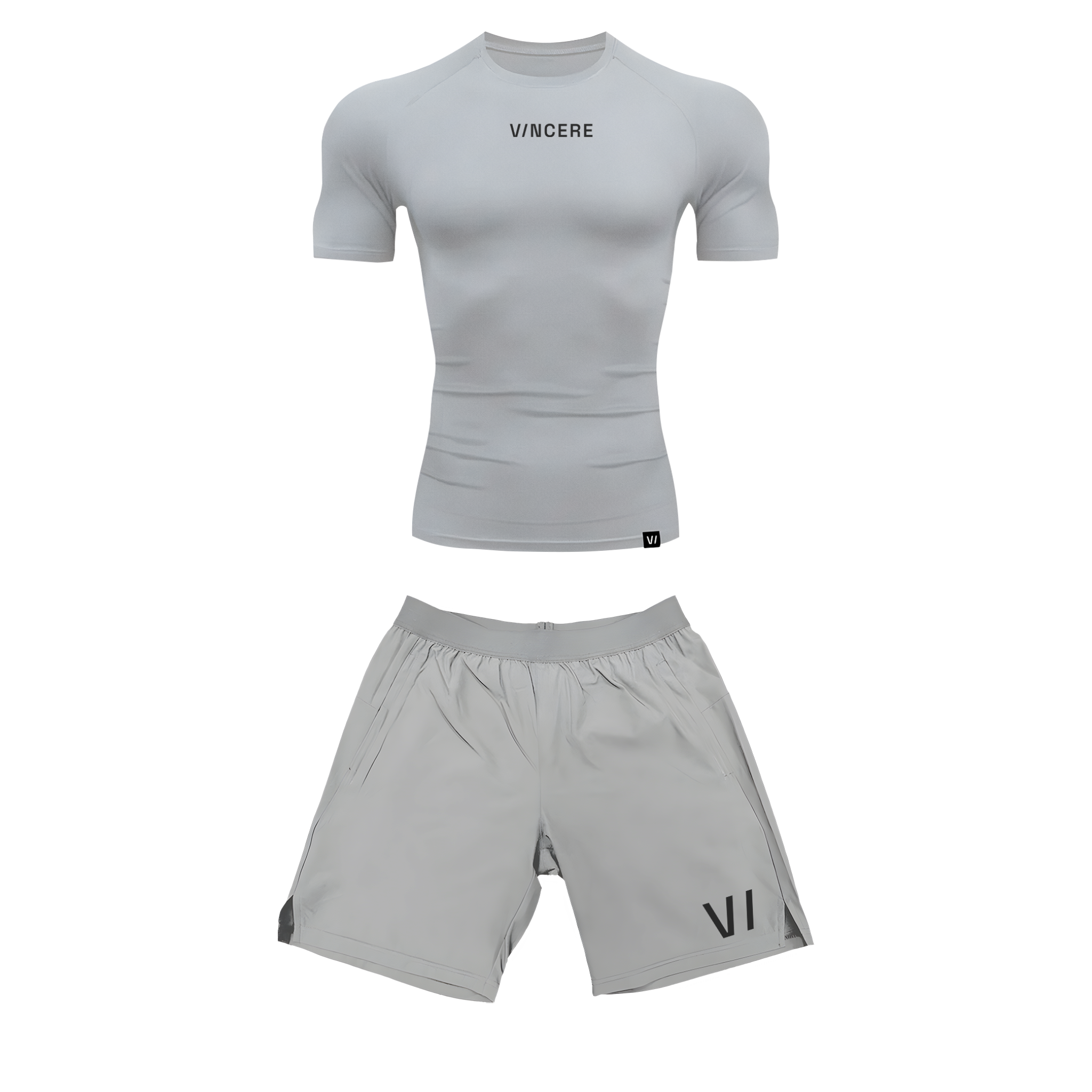 Compression Tee + Essential Athlete Short (Grey bundle) – Vincere