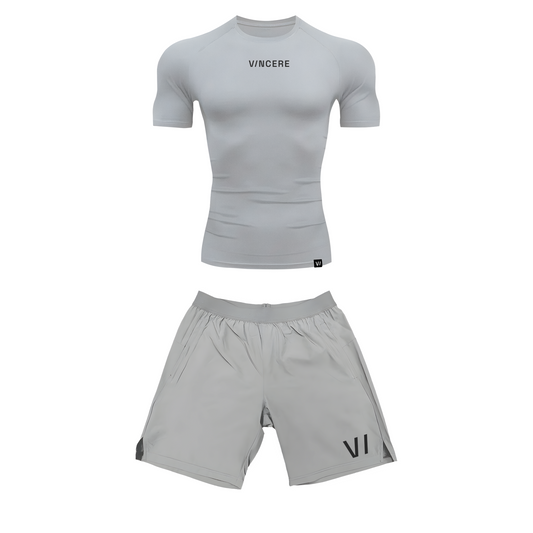 Compression Tee + Essential Athlete Short (Grey bundle)