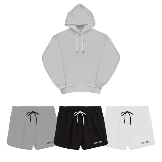 Essential Hoodie + Womens Essential Short (Grey Hoodie bundle)