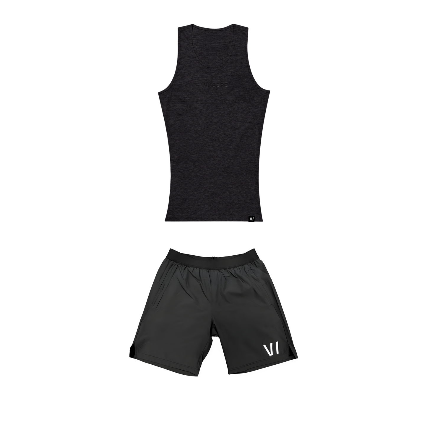 Signature Tank Top + Essential Athlete Shorts (Black bundle)